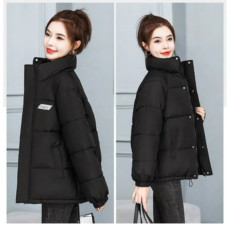 Solid Hooded Cropped Puffer Jacket