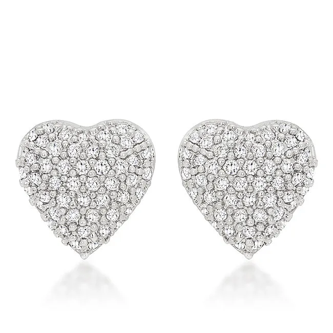 Special Pave Heart Earrings