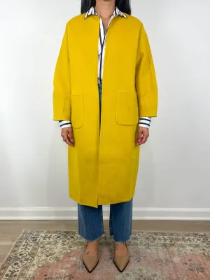 Valeria Coat in Harvest Yellow Double Face Wool Melton