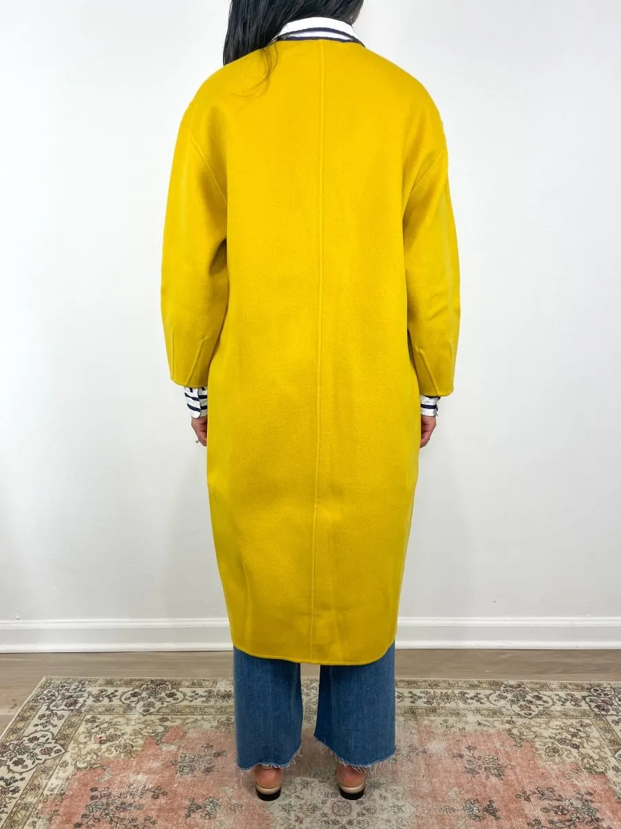 Valeria Coat in Harvest Yellow Double Face Wool Melton